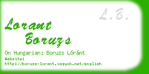 lorant boruzs business card